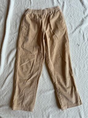 OBEY Tan Corduroy Elastic Waist Easy Pants Size S